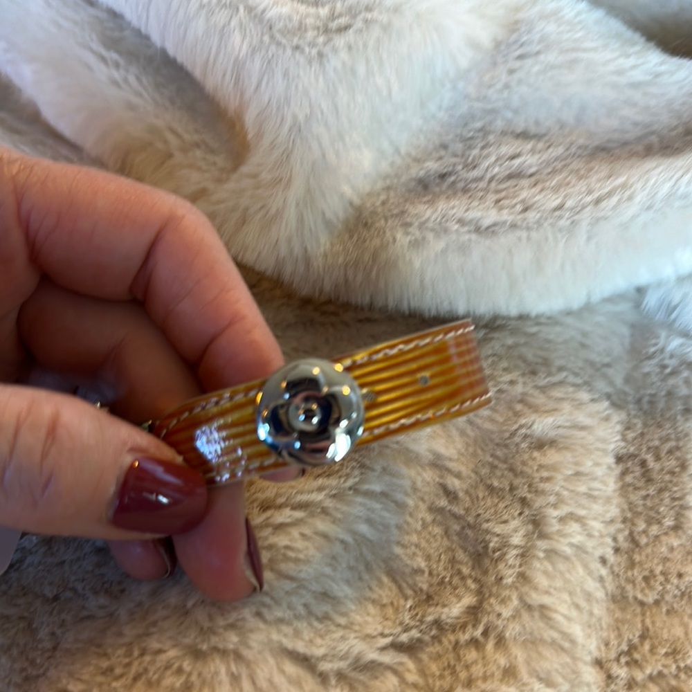 Authentic Louis Vuitton bracelet, leather and silver EUC - Picture 2 of 8